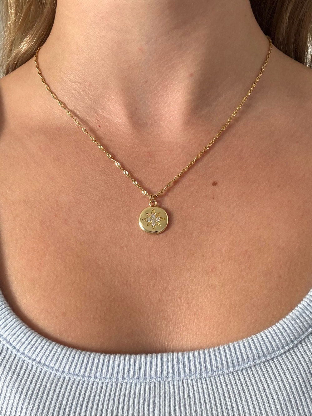 Evry Jewels Gold Star Pendant, Gold chain Necklace